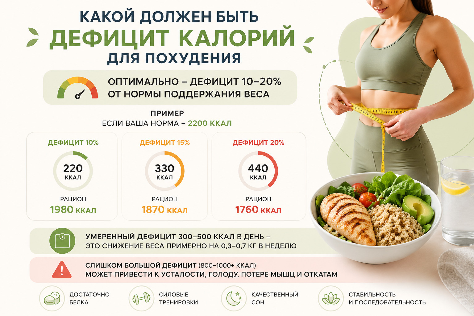 Дефицит калорий для похудения 