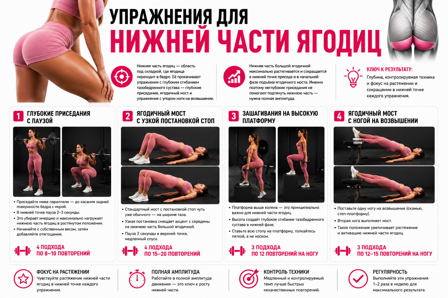 Упражнения для нижней части ягодиц