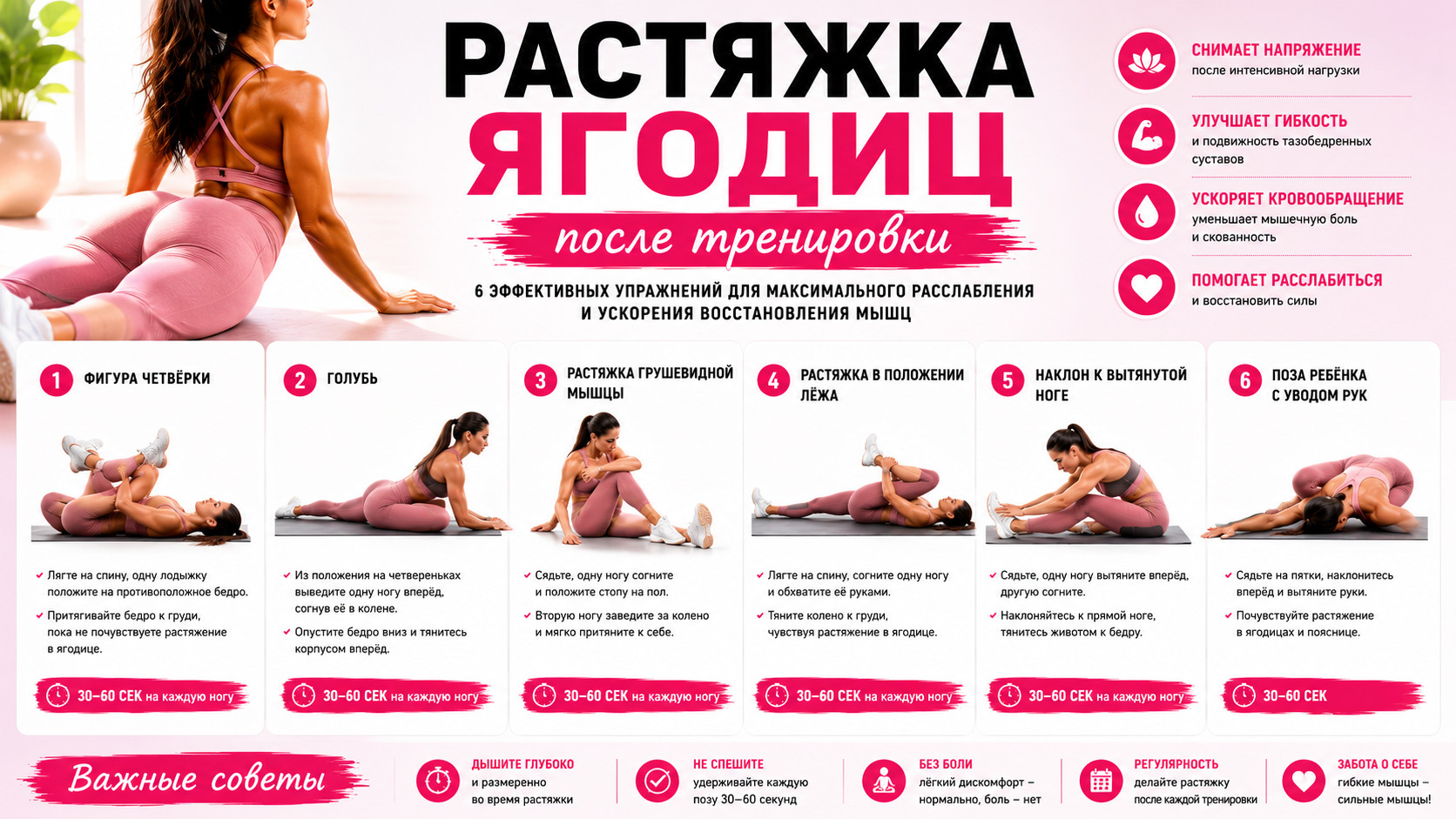 Растяжка ягодиц после тренировки