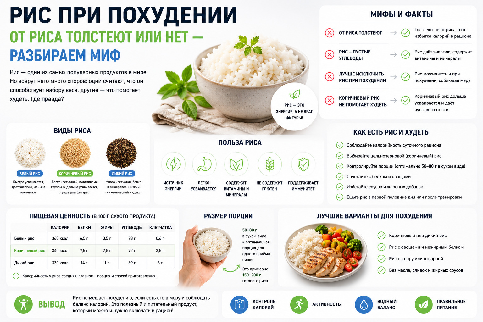 От риса толстеют или нет — разбираем миф