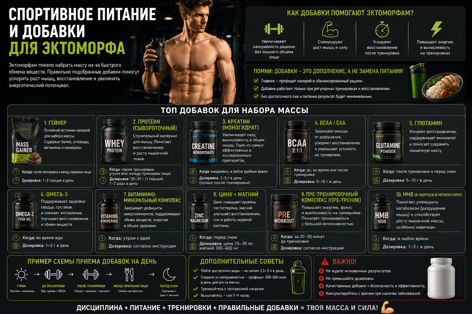 Спортивное питание для эктоморфов 