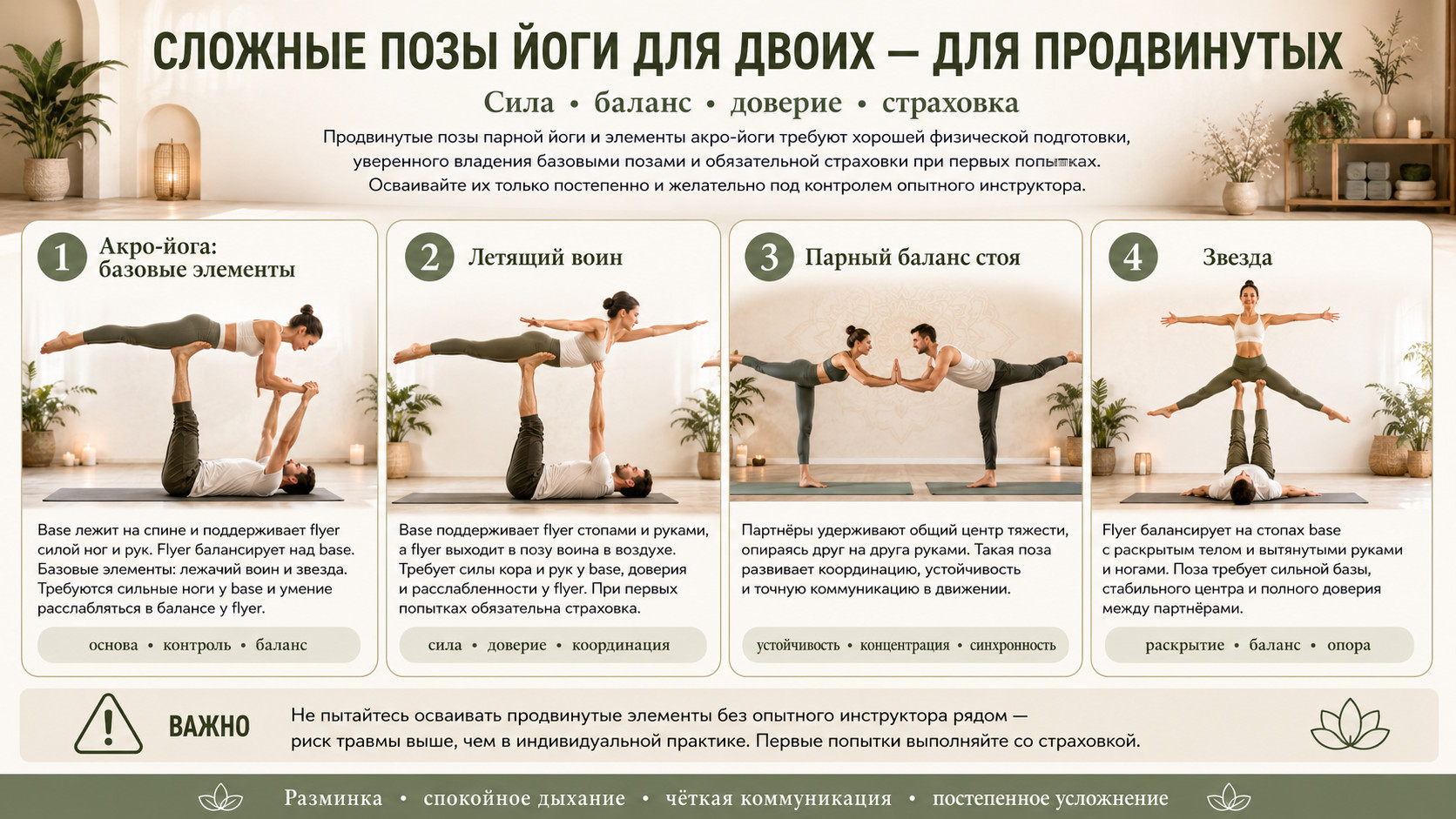 Сложные позы парной йоги

