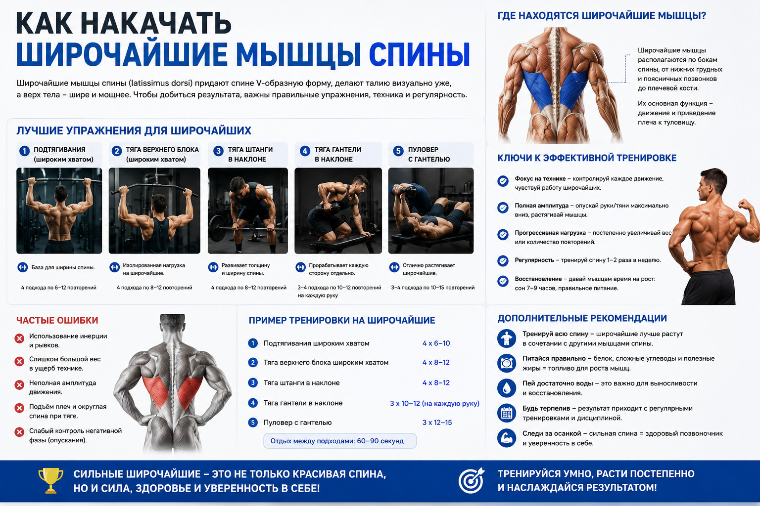 Как накачать широчайшие мышцы спины