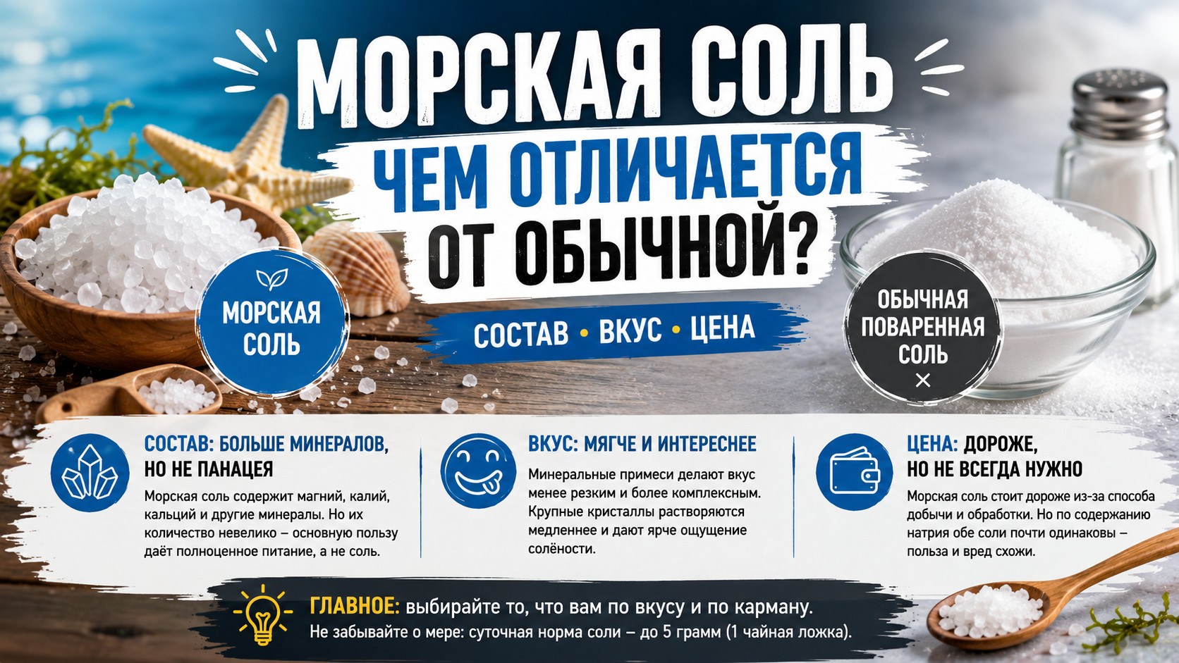 отличия от морской соли