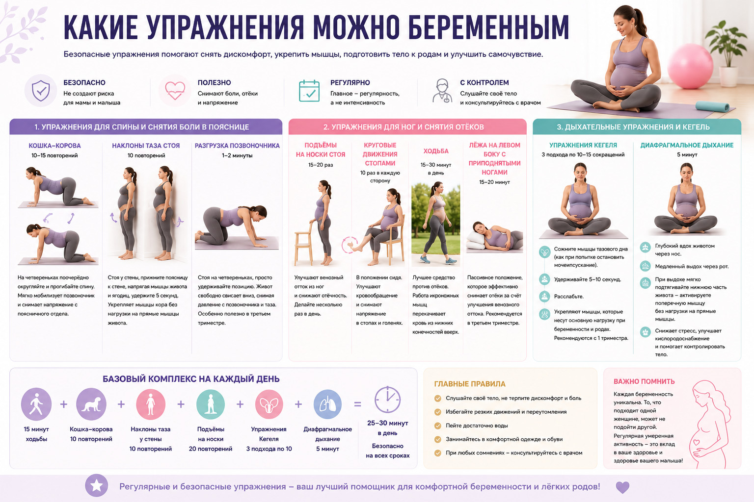 Безопасные упражнения для беременных