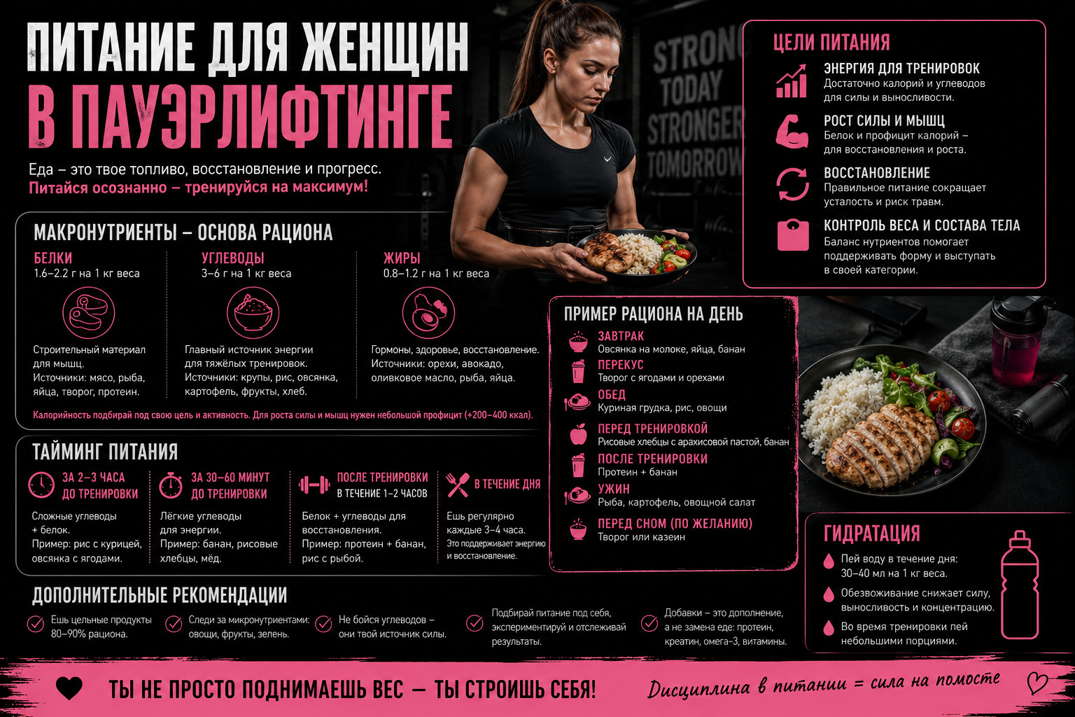 Питание для женщин в пауэрлифтинге