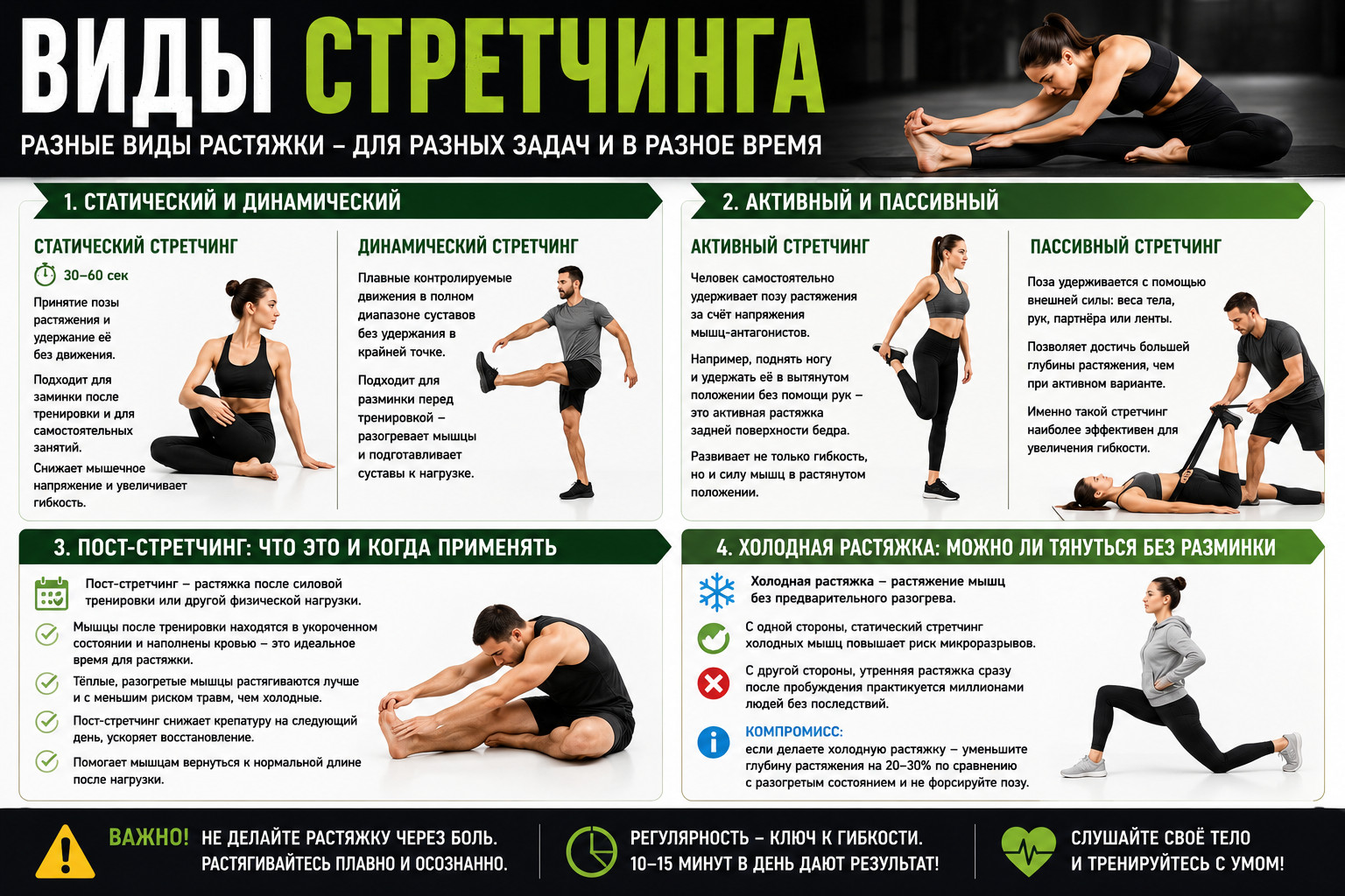 Типы растяжки и их особенности

