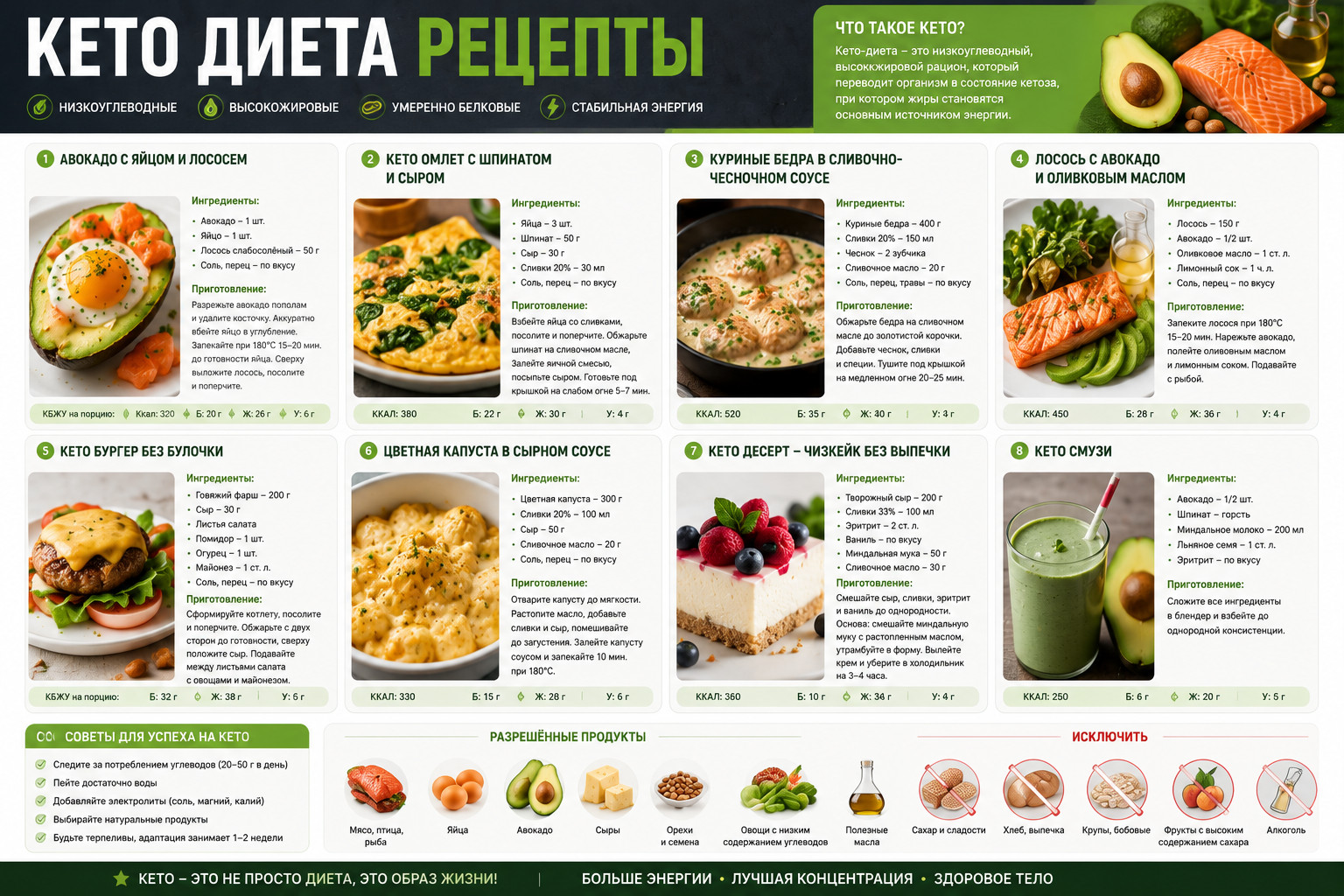 рецепты кето диеты