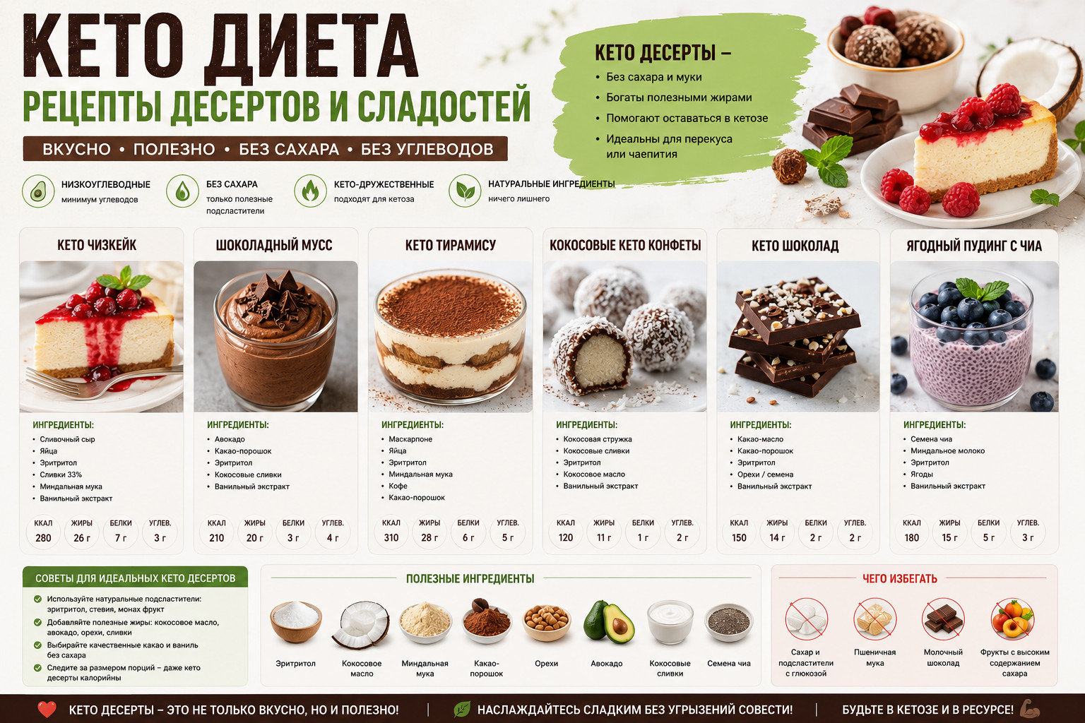 Кето диета рецепты десертов и сладостей