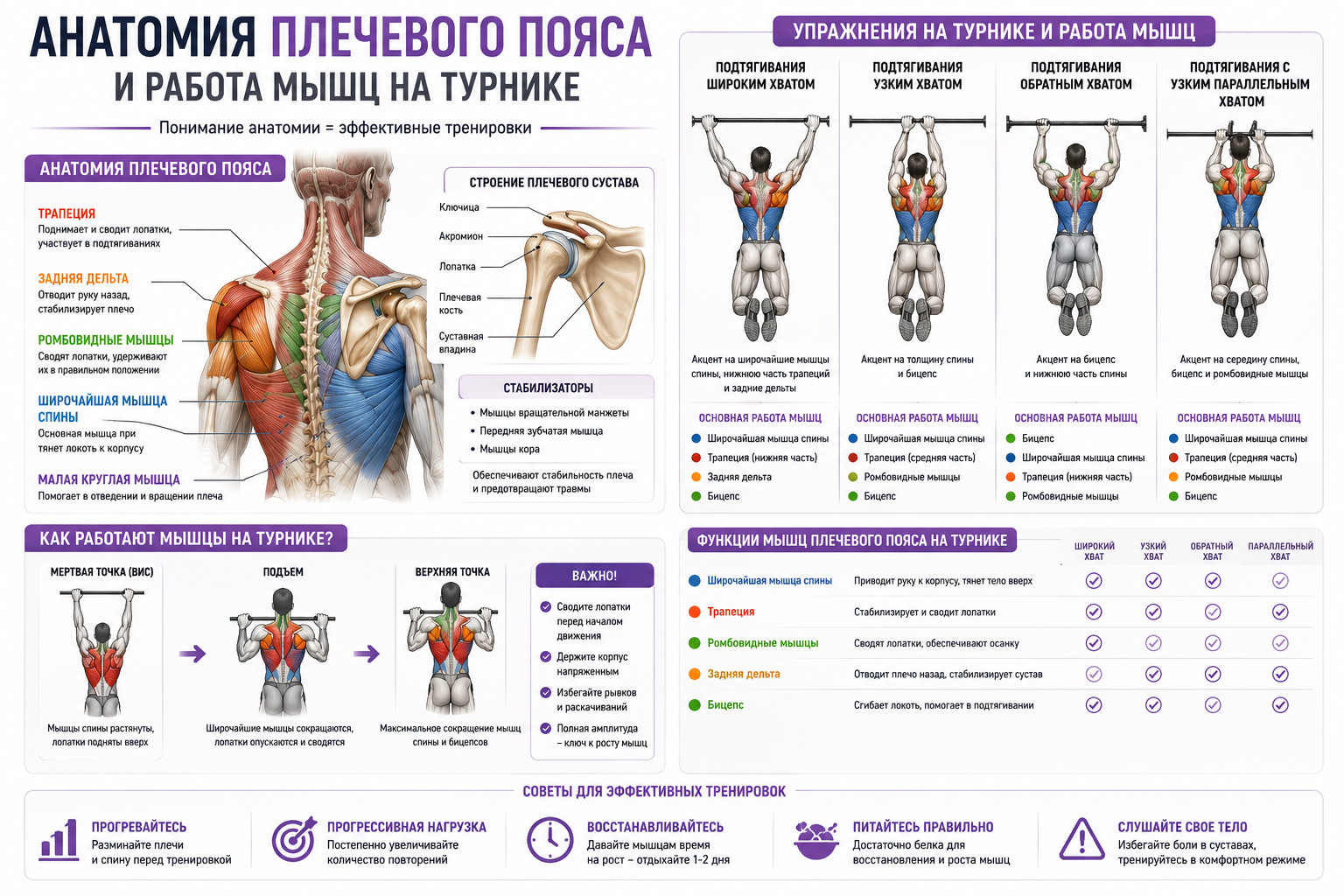 Анатомия плечевого пояса и тренировки 