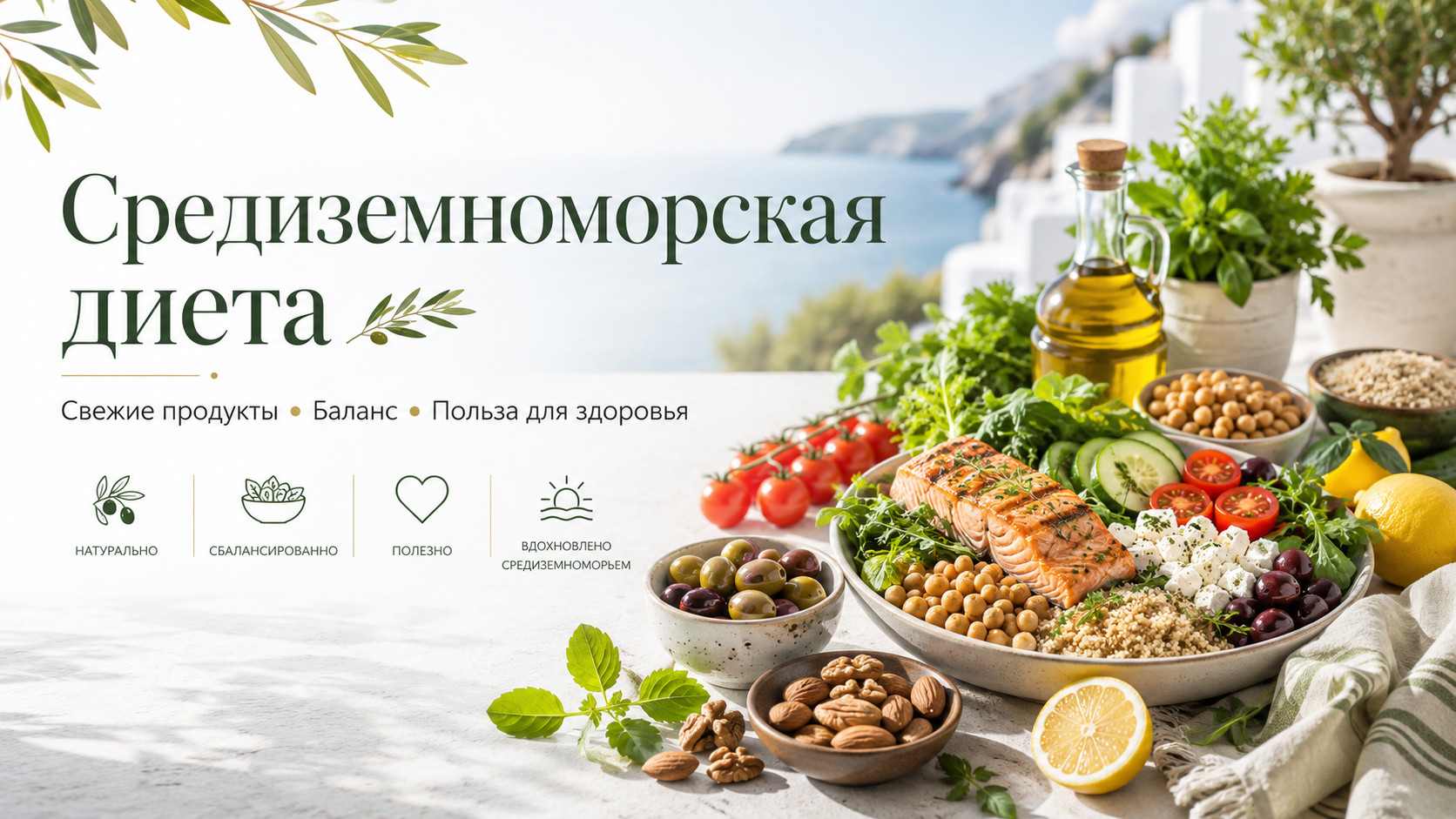 Средиземноморская диета и свежие продукты
