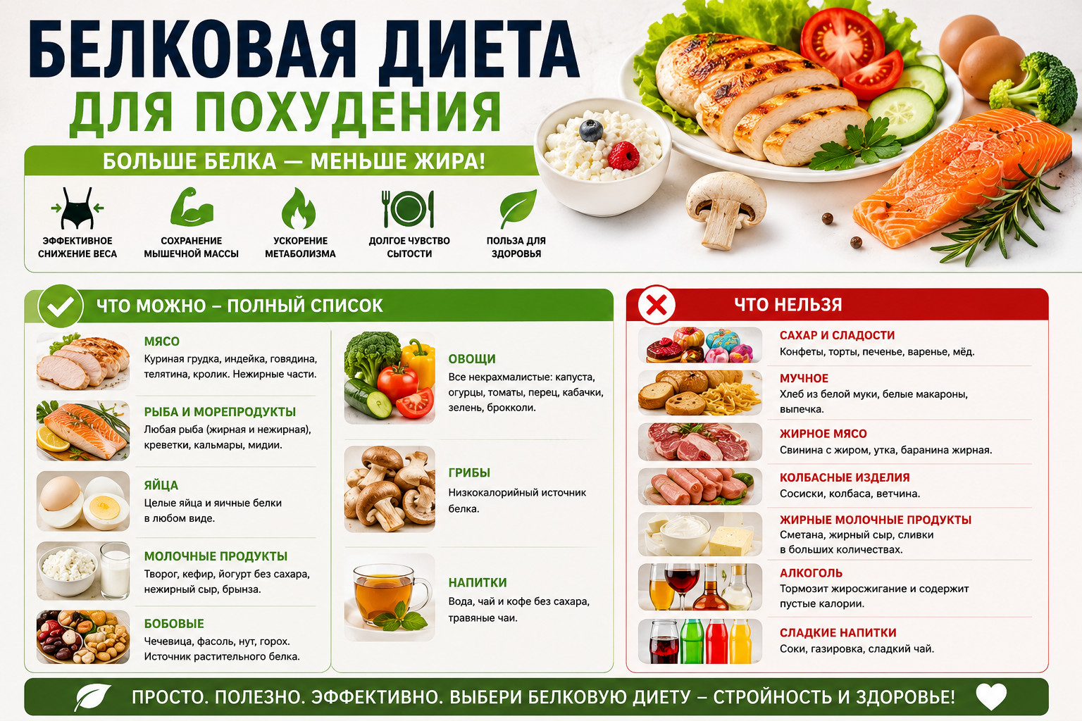 Белковая диета: здоровое питание

